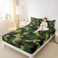 thumbnail image 4 of jejeloiu Military Camo Pattern Twin Sheet Sets,Green Camouflage Bedding For Girls Women 3 Pieces, 4 of 7