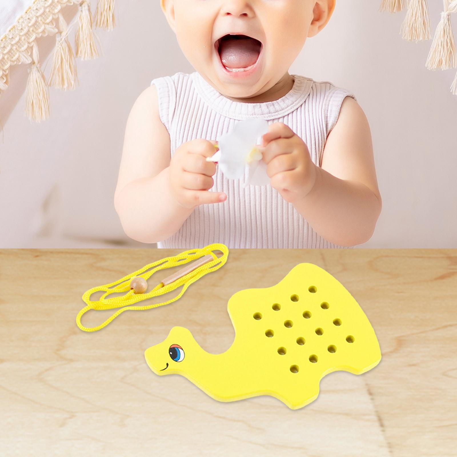 Juego De Enhebrado De Madera Con 20 Tarjetas Y 40 Desafíos – Juguete Educativo De Coordinación Y Concentración Para Niños, Incluye Cuentas De Colores