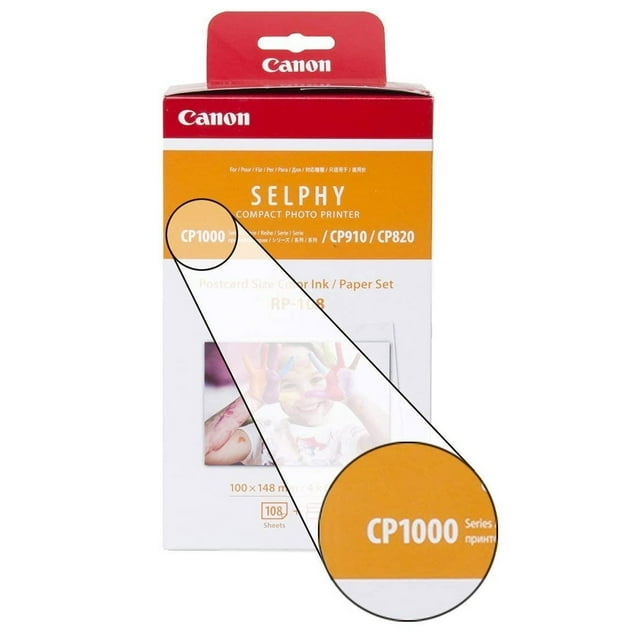 Canon Color Ink/Paper Set, For Use With SELPHY CP910/CP820/CP1200, RP-108 3-Pack