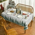 thumbnail image 2 of Christmas Tablecloth 60×60 Inch Square, Winter Snow Trees White Washable Table Cover for Party Picnic Dinner Decor, 2 of 6