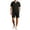 HGG288-Black, variant on Men's 2 Pieces Set V-Neck Short Sleeve Henley Shirts and Shorts Pants Texture Summer Beach Vacation Outfits