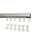 thumbnail image 1 of Curtain Rod Connection 153001-SIL2 Ensemble de Rail de Rideau de Plafond avec Porte-Rideaux à Roulettes, Crochets et Pinces à Pincer (11 Pieds en 2 Sections-Argent), 1 of 2