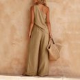 thumbnail image 6 of MLCDZ Womens Cotton Linen Sets 2 Piece Vacation Matching Outfits One Shoulder Sleeveless Crop Top Loose Wide Leg Pants Pockets Boho Travel Resort Outfit, 6 of 6