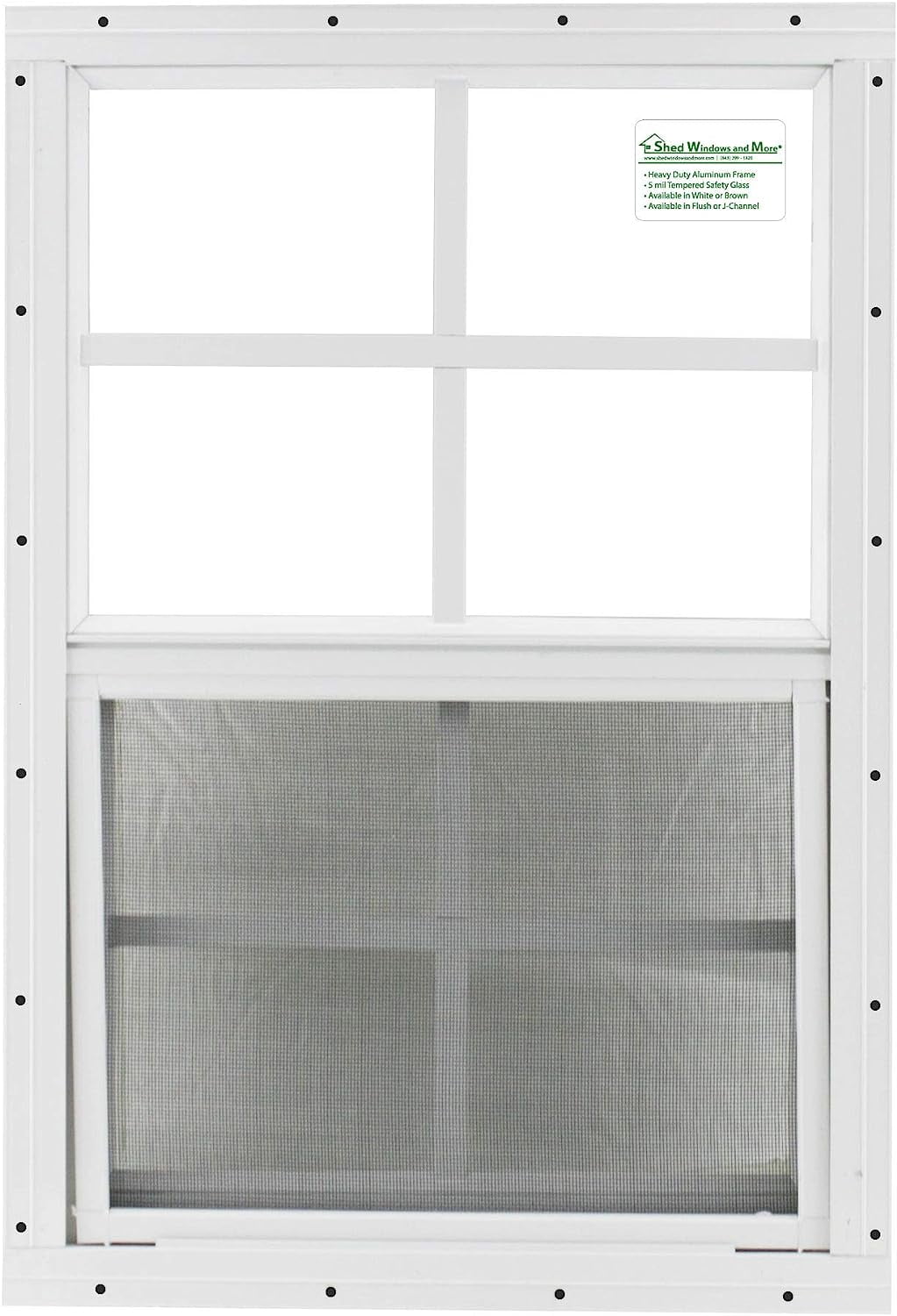 Shed Windows and More 14" X 21" White Flush Mount TEMPERED Glass, Playhouse Windows, Chicken Coop Windows