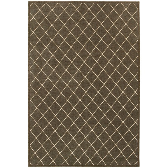Moretti Tacha Area Rug 090N4 Brown Monochrome Lines 5' 3" x 7' 6" Rectangle
