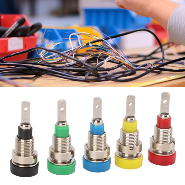 Zócalo Banana Socket 2 Mm Latón Seguro 5 Colores Montaje En Panel Poste De Unión Para Electrónica Barcos RVs