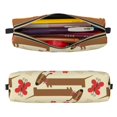 thumbnail image 2 of Fotbe Dachshund Dog And Flower Estuche para Lápices de Cuero con Estampado, Estuche con Cremallera Resistente, Organizador Compacto y Elegante para Papelería, 2 of 7
