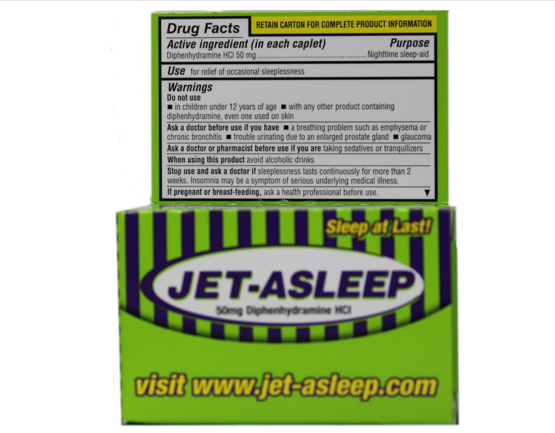 Jet-Asleep Double Strength Nighttime Sleep-Aid Caplets, 100 Ea, 6 Pack