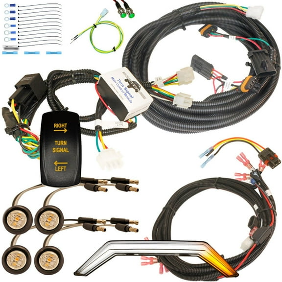 MCSADVENTURES Amber Vertical Rocker Turn Signal Kit for 14 RZR, 18 Ranger XP clear/amber with fang