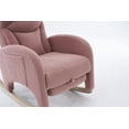 thumbnail image 6 of Nursery Rocking Chair with Two Side Pockets & Adjustable Footrest, Teddy Fabric Rocker with High Backrest, Modern Rocking Accent Chair for Living Room, Bedroom, Pink, 6 of 7