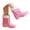 Pink, variant on Women's Rain Shoes Fashion Platform Rain Boots Short Shaft Winter Lined Wet Weather Footwear