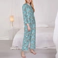 thumbnail image 3 of Salouo Funny Cartoon Animals Pattern Women's Pajamas Set Long Sleeve Button Down Sleepwear Soft Pj Lounge Sets for women 2 Piece Pjs Set with Long Pants-X-Large, 3 of 7