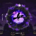 Okaydehi Wreath Halloween Wreaths LED Lights Purple Glow Wreath