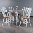 thumbnail image 3 of Winsome Wood Sorella 5-Pc Drop Leaf Dining Table with 4 Windsor Chair Set, Natural & White Finish, 3 of 13