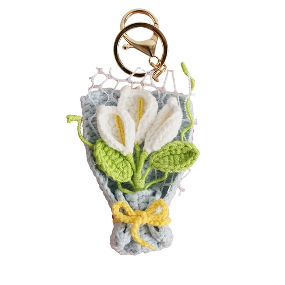 PEIBang Valentine's Day Handmade Keychain,Cute Flower Bouquet Keychains,Purse Bag Charms for Handbags,Valentine's Day Gifts