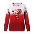 thumbnail image 5 of Sweatshirt for Women Valentine's Day Print Casual Long Sleeve Crew Neck Tops Pullover Athletic Hoodless Comfortable Womens Sweatshirt Red M, 5 of 5