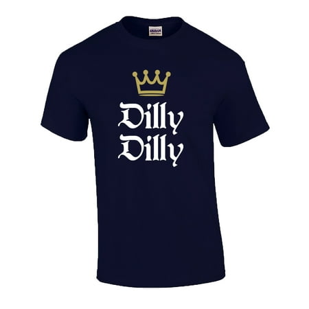 - Funny Beer Drinking Dilly Dilly King Crown Outline Short Sleeve T-shirt