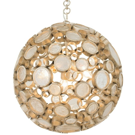 Varaluz - Fascination - 3 Light Orb Pendant - Zen Gold Finish with Champagne Bottle Glass