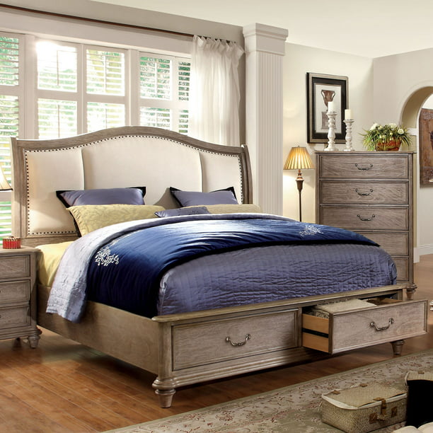 Furniture Of America Vinita Iv Bed, California King Rustic White Bedroom Set