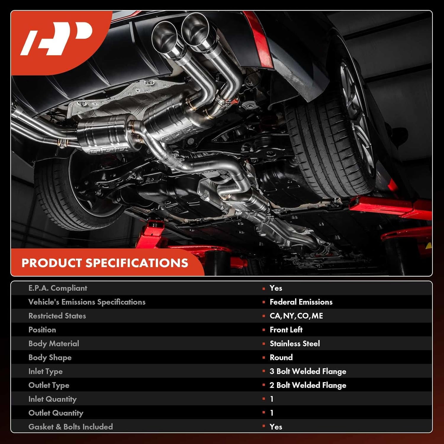 A-Premium Front and Rear 4-PC Catalytic Converter Kit Direct-Fit Compatible with Nissan Frontier 2005-2019, Pathfinder 2005-2012, NV1500, NV2500, NV3500, Xterra & Suzuki Equator, 4.0L, EPA Compliant