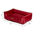 Vibrant Life Faux Velvet Box Dog Bed, Large, Red, 27" x 37"