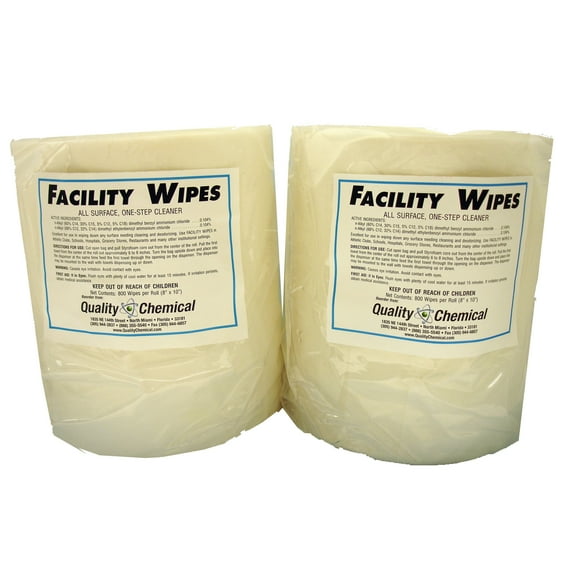 Facility/Gym Wipes 800 wipes/roll, 2 rolls per case, 1,600 wipes - Case of 2
