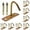 Gold*10, variant on 5PCS Fan Fixture, Metal J Shaped Ceiling Mount Hook Hanger, Rectangle Shape Base Floor Ceiling Fan Mounted Hook Hanger
