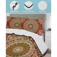 thumbnail image 4 of Orange Boho Twin Size Down Alternative Comforter, Lightweight Comforter Quilt Bedding Set with Pillow Shams Country Vintage Ethnic Abstract Geometric All Seasons Bed Comforter Duvet Insert 68"x86", 4 of 7