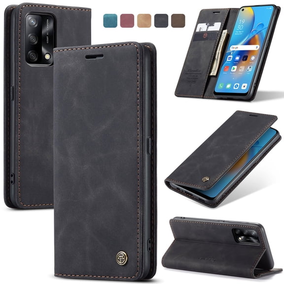 ETFAST Leather Wallet With Card Holder Zipper Phone Case For OPPO F19 F19S High Quality Leather Phone Case