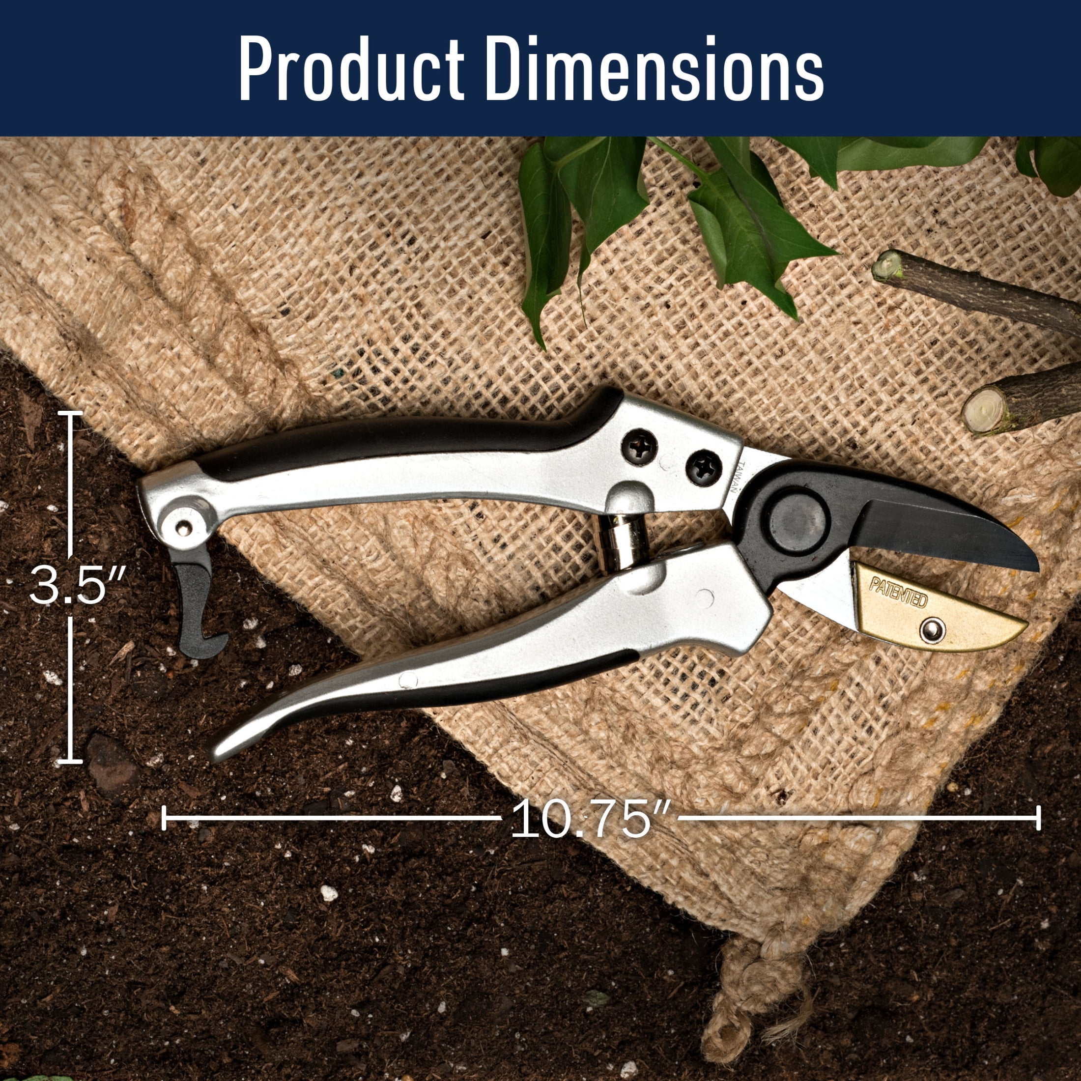 Kings County Tools 7.75” Heavy Duty Anvil Pruning Shears for Gardening - Small Branch Cutter