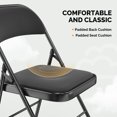 thumbnail image 4 of Ktaxon 4 Pack Folding Chairs Foldable Event Chairs with Metal Frame and Soft Fabric Cushion and Back Wedding Party Black, 4 of 9