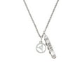 thumbnail image 2 of Delight Jewelry Silhouette Gymnast Disc - Raised Leg Split Silvertone Best Friends Forever Bar Charm Necklace, 23", 2 of 4
