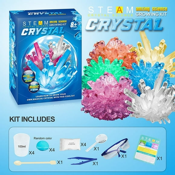 AMERTEER Crystal Science Kit for Kids - Science Experiments Gifts - DIY Discovery STEM Toys for Kids Arts and Crafts Kits - Cool Educational Ideas(2 Crystal)