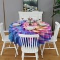 thumbnail image 2 of Colorful Tie Dye Spiral - Floral Pattern Round Tablecloth 60"x60",Wrinkle Wipeable Table Cloth for Kitchen Dining Room Picnic Patio Party, 2 of 6