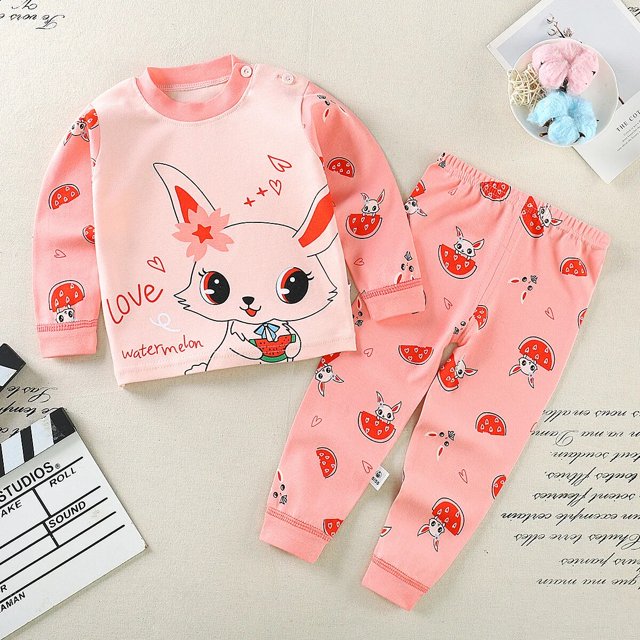 Pijamas de algodón para niñas, ropa interior para dormir de 0 a 12 meses, conjuntos de ropa de otoño para recién nacidos