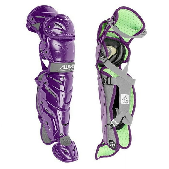 All Star Youth S7 Axis Baseball Catchers Leg Guards (9-12) Purple