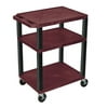 Luxor H Wilson WT34BYE-B Tuffy AV Cart 3 Shelves Black Legs