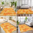 thumbnail image 4 of Area Rugs 3'x5', Botanical Orange Yellow Carpet Runner Indoor Outdoor Rugs Home Decor Aesthetic, Modernism Tropical Palm Leaf Non Slip Mats Washable Accent Rug for Living Room Bedroom, 4 of 8