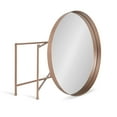 thumbnail image 5 of Kate and Laurel Celia Round Metal Foldable Coffee Table with Mirrored Tray Top, Rose Gold, 5 of 6