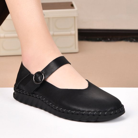 HAOTAGS Sandals for Women Flat Casual 2025 Dressy Shoes Black Size 6