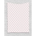 thumbnail image 1 of Retro Tapestry, Abstract Pattern with Circles and Small Triangles in Soft Pastel Colors, Wall Hanging for Bedroom Living Room Dorm Decor, 60W X 80L Inches, Pale Mauve and White, by Ambesonne, 1 of 2