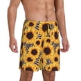 thumbnail image 2 of Uemuo Artistic Zebra Print Sunflower Pattern Men's Short Pajama Pants – Soft & Breathable Lounge Shorts, Elastic Waistband with Pockets, Lightweight Sleepwear for All-Season Comfort-4X-Large, 2 of 6