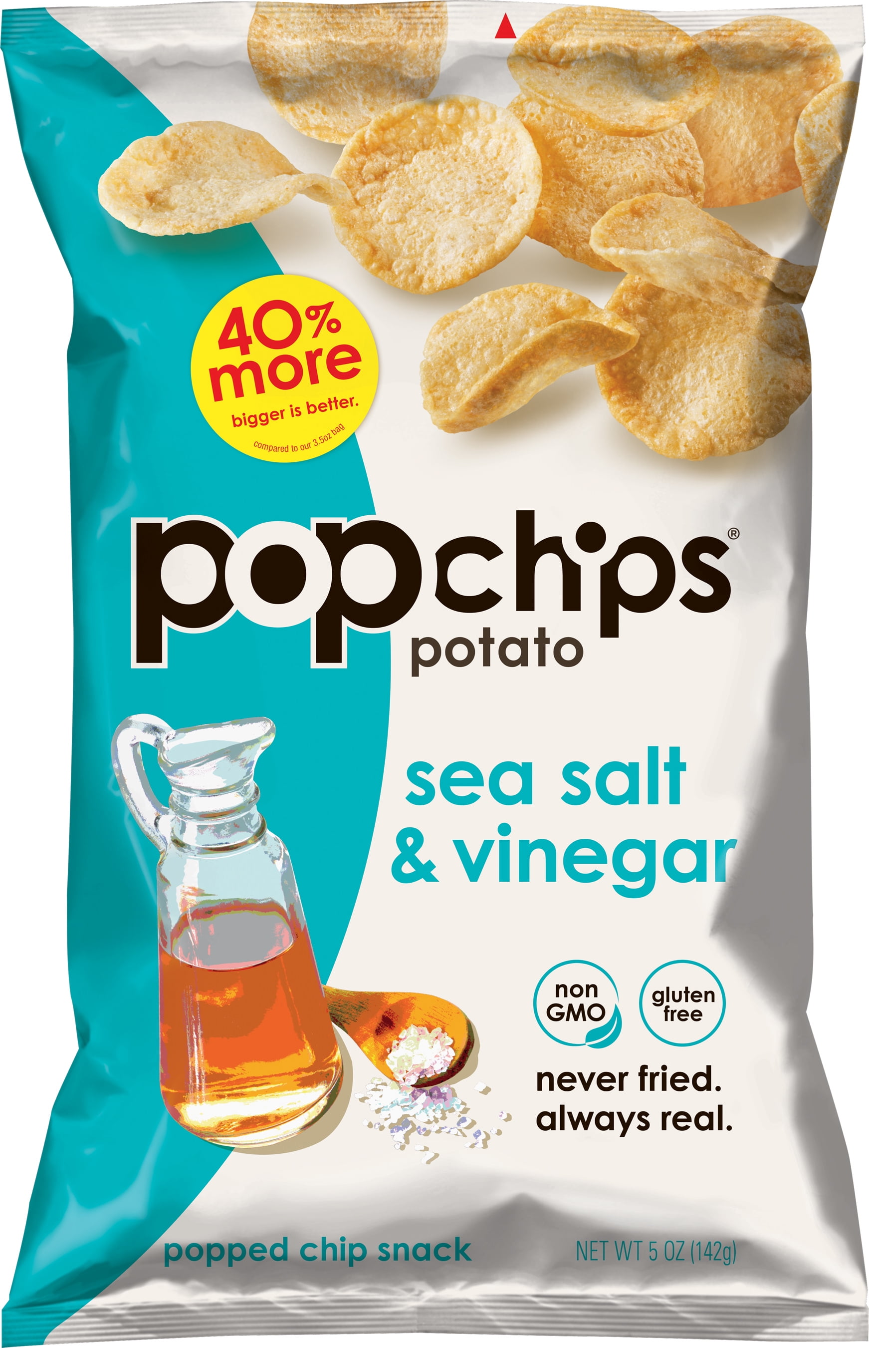 Popchips Sea Salt & Vinegar Potato Chips, 5 oz