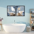 thumbnail image 2 of Stupell Industries Bathroom Blues Floral Interior 2 Piece Black Framed Floater Canvas Set design by Kim Allen, 31 x 25, 2 of 9