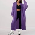 thumbnail image 2 of Comdrip Long Cardigans for Women! Long Cardigans for Women Open Front Cable Knit Cardigan Open Front Oversized Draped Sweater Outerwear Fall Cardigans for Women Purple M, 2 of 4
