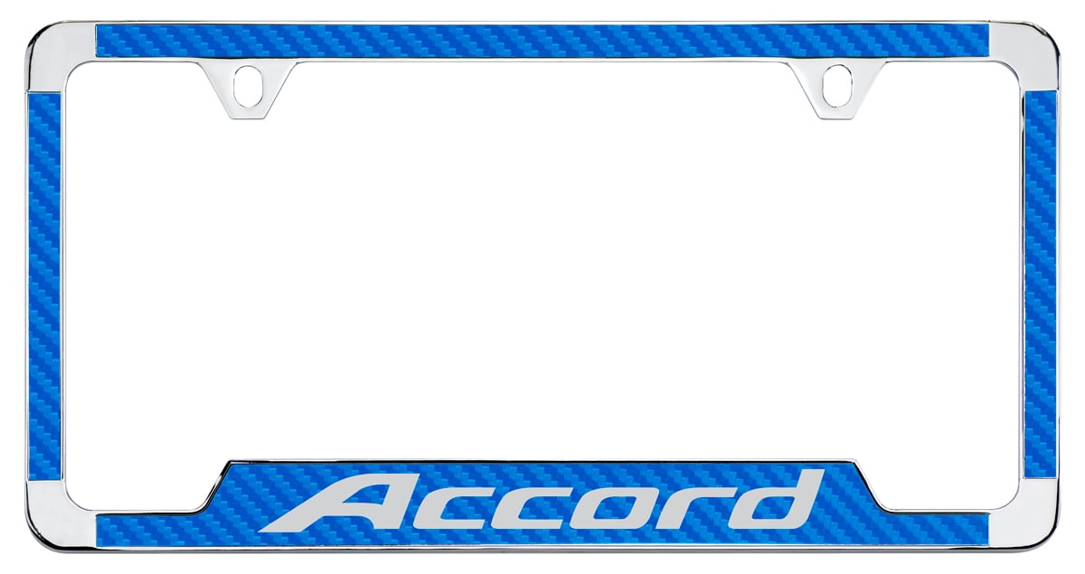Honda Accord Blue Simulated Carbon Fiber License Plate Frame Holder