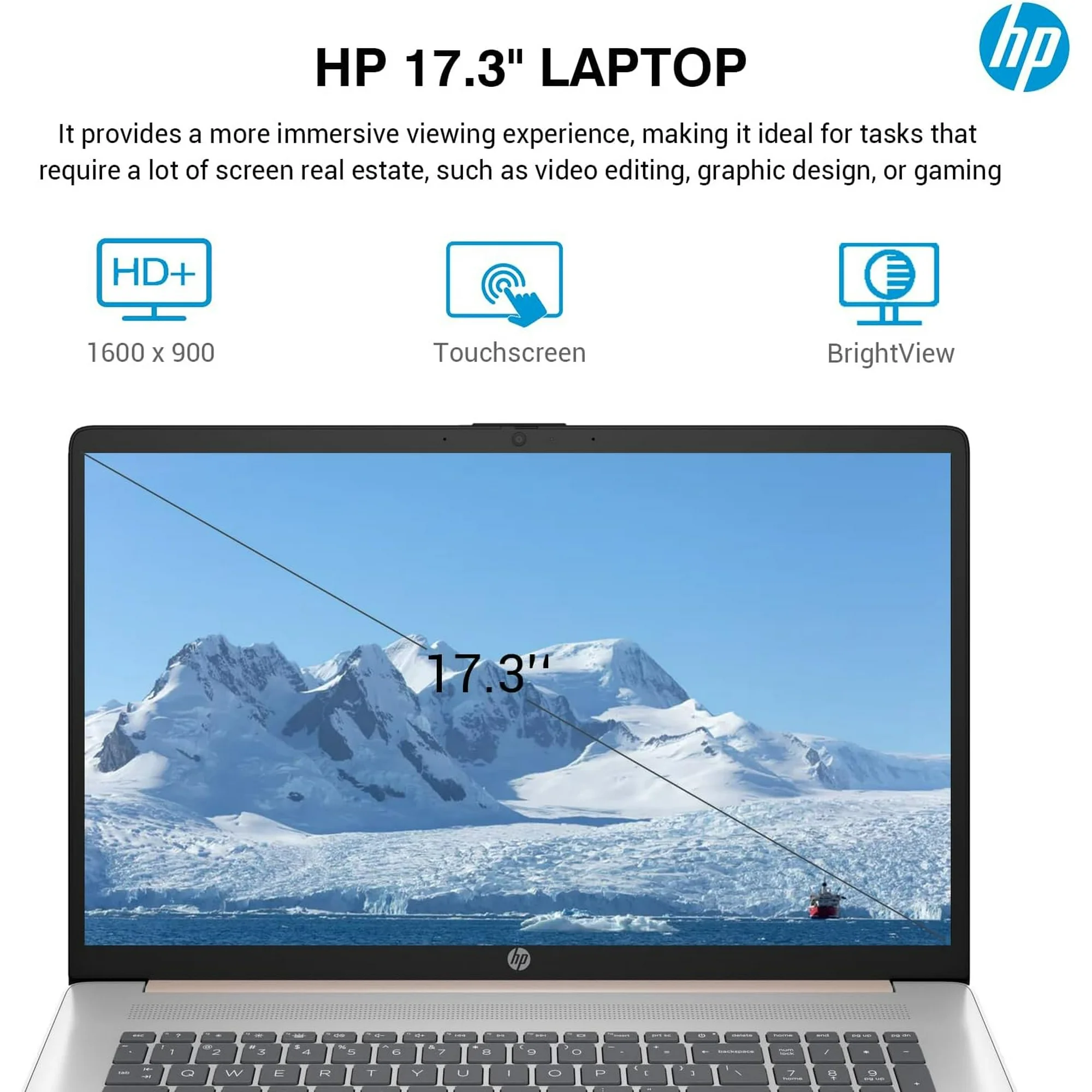 HP 17 Business Laptop, 17.3" HD Touchscreen, Intel i7-1355U, 64GB DDR4, 2TB SSD, Webcam, HDMI, Wi-Fi 6, Windows 11 Pro