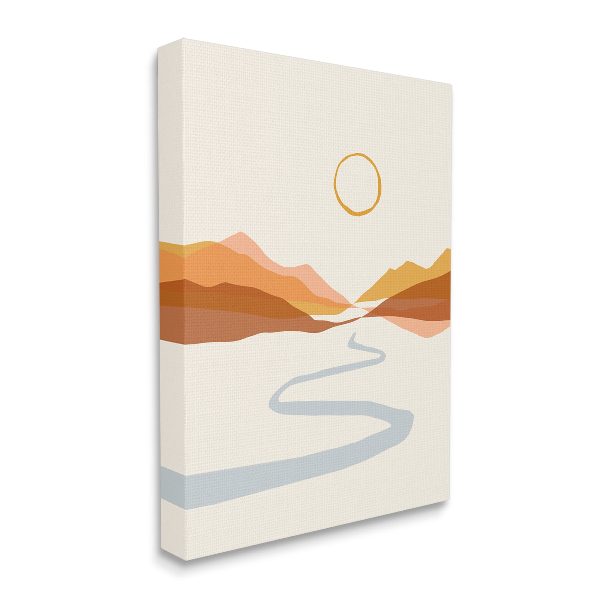 Stupell Industries River Path Leading Terracotta Mountains Modern Desert Illustration,36 x 48, Design by Victoria Barnes
