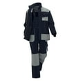 thumbnail image 3 of AnuYalue Big and Tall Work Clothes Mens 2 Piece Color Block Industrial Uniform Stylish Cargo Mechanics Workwear With Multi-Pocket, 3 of 5