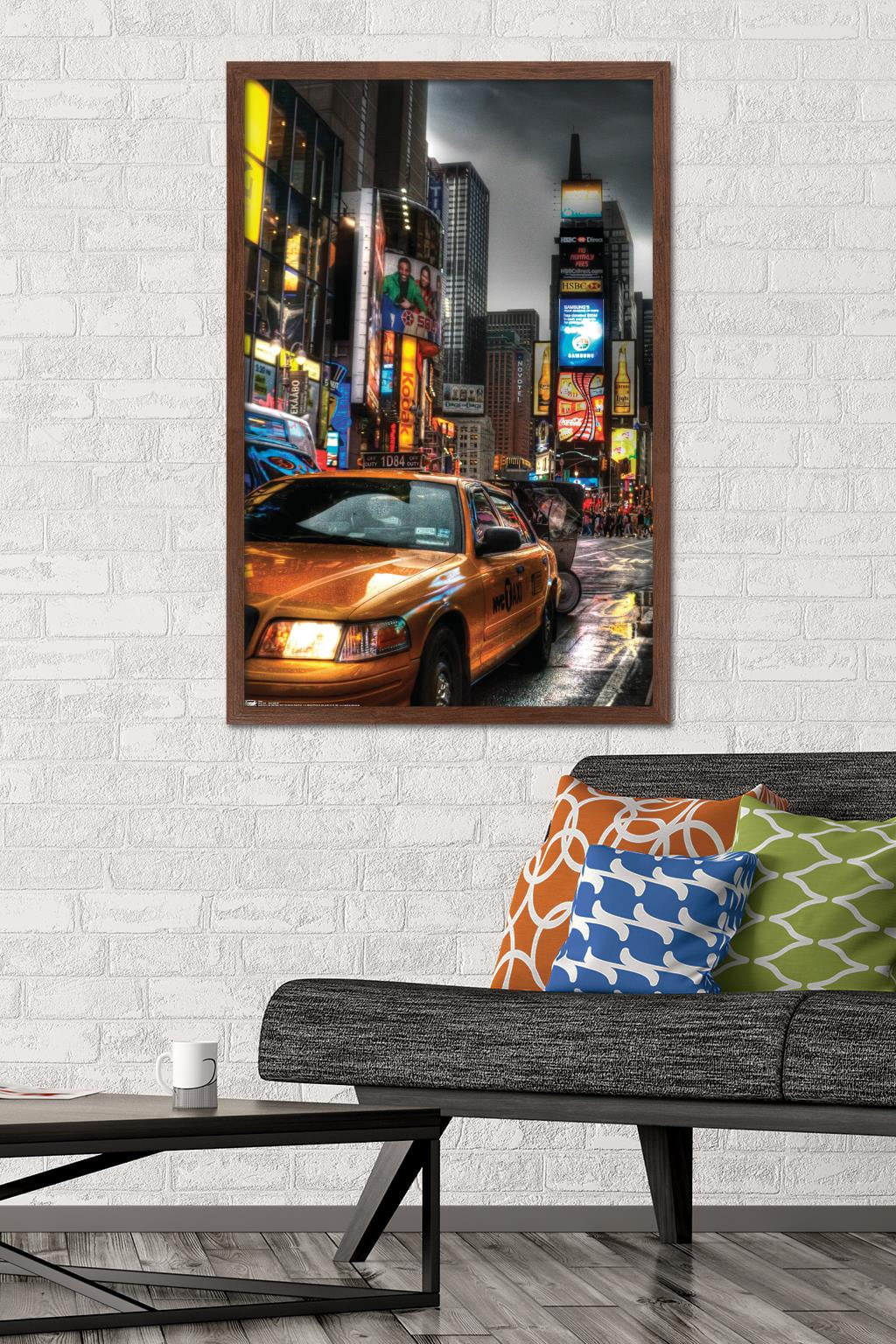 New York - Times Square Wall Poster, 22.375" x 34", Framed